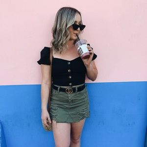 Cotton Candy LA Button Crop Top